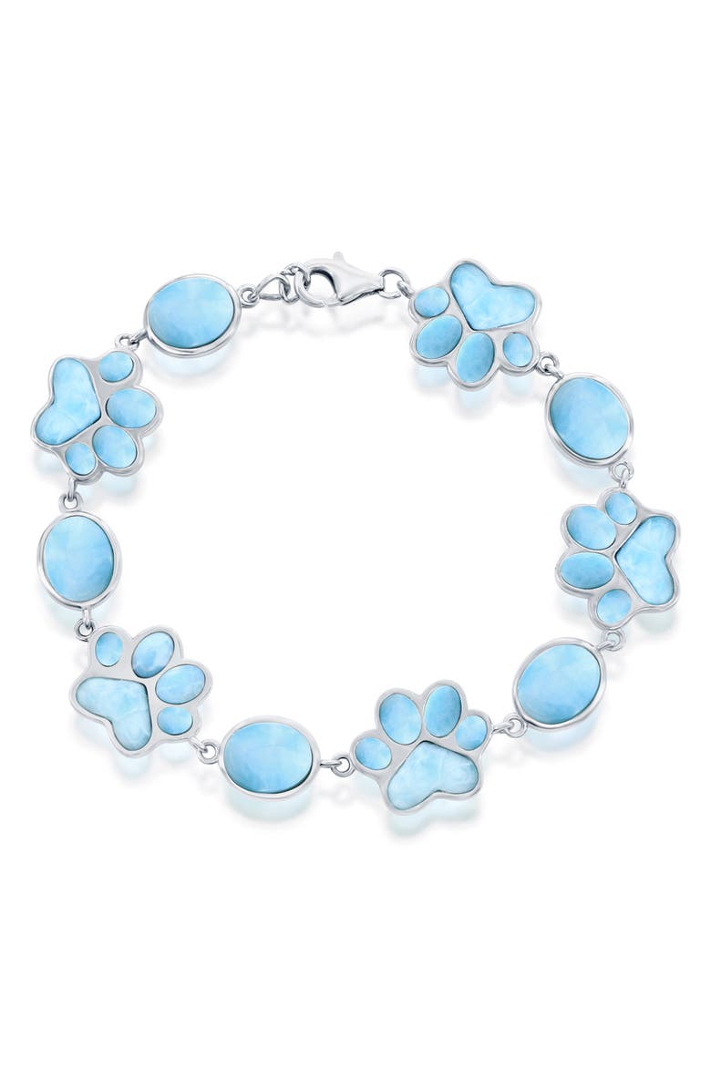 SIMONA Sterling Silver Paw Larimar Bracelet, Main, color, 