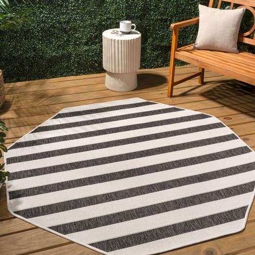 Jonathan Y Aveiro Wide Stripe Octagon Indoor/outdoor Area Rug In Multi
