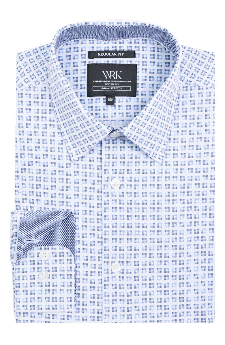 W.R.K Regular Fit Square Print Performance Dress Shirt, Alternate, color,