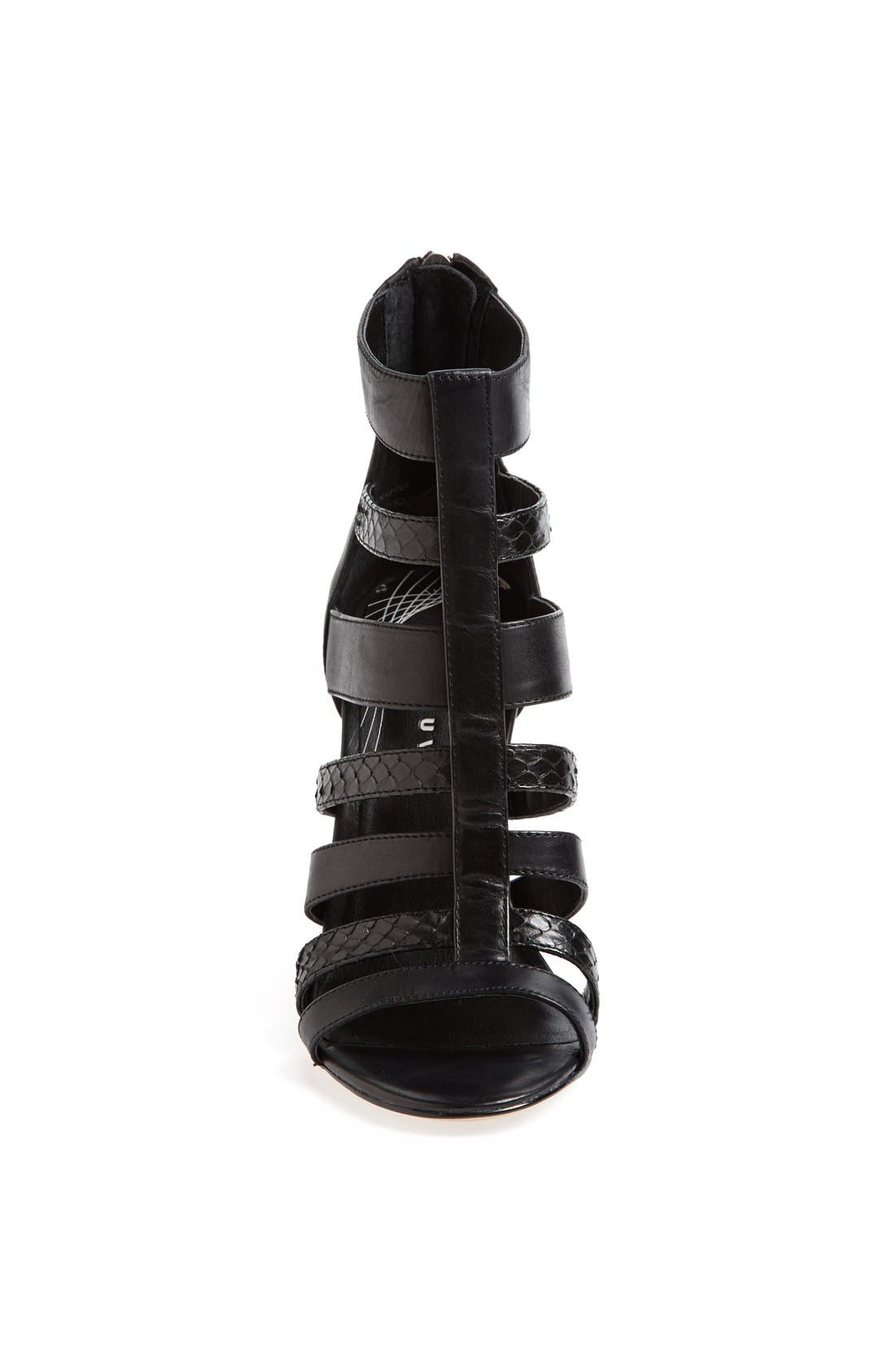 'Trina' Cage Sandal, Alternate, color, BLACK