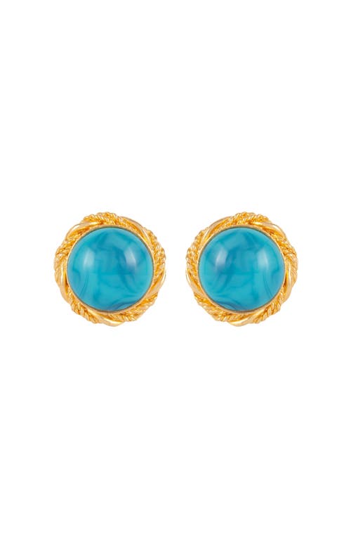 Susan Caplan 1980s Vintage Turquoise Clip-on Earrings In Blue
