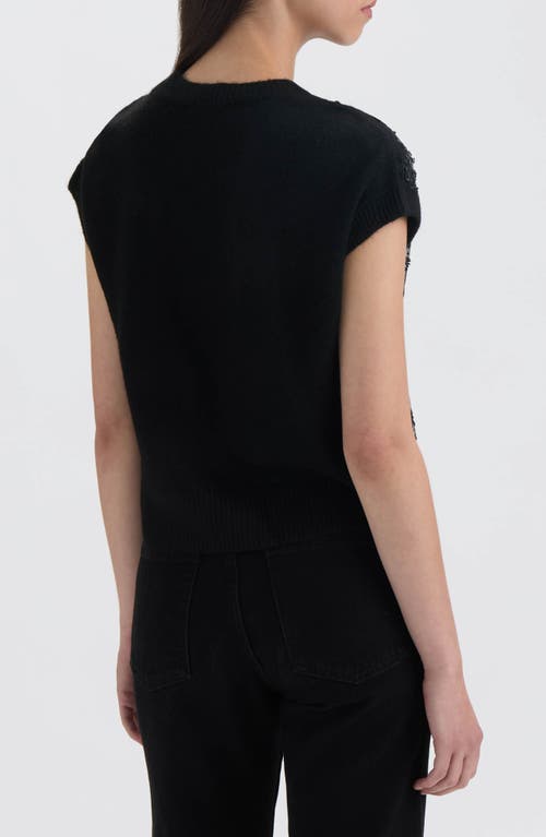 Nvlt Embellished Short Sleeve Sweater In Black