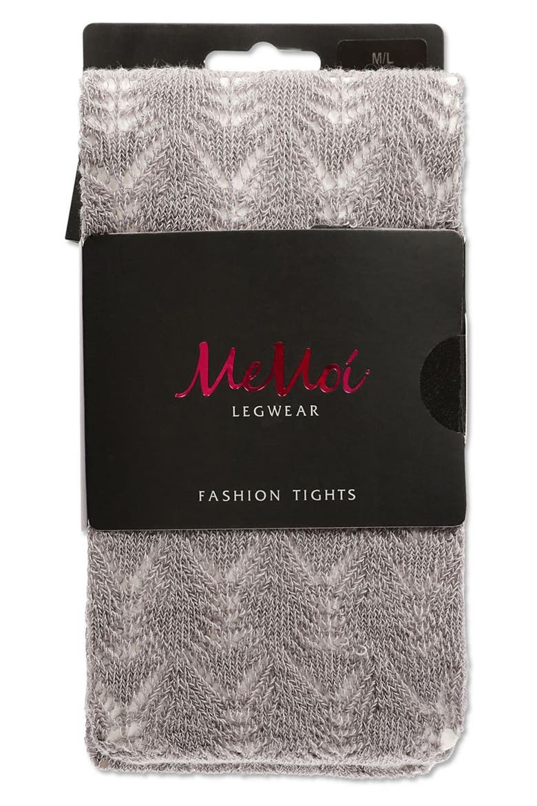 Inverted Textured Cotton Blend Tights, Alternate, color, CLOUD BURST