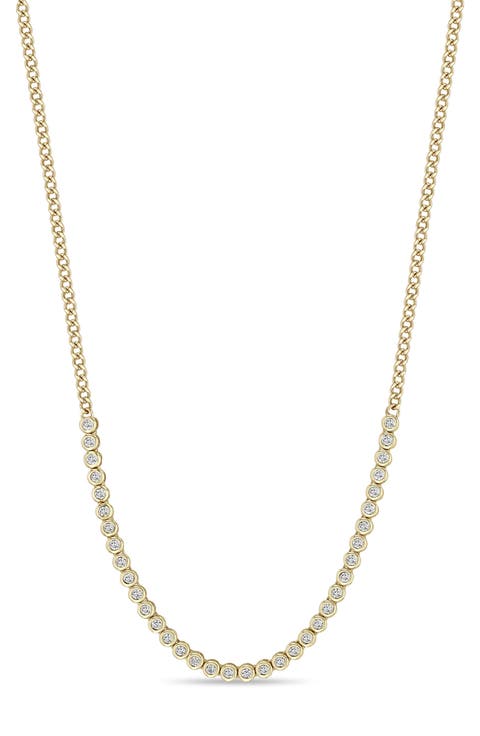 XS Diamond Bezel Curb Chain Necklace