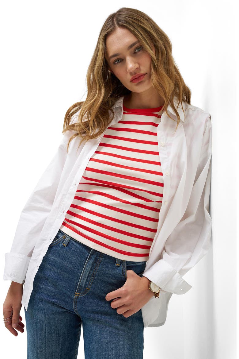 Striped Baby Tee, Alternate, color, RED/ WHITE STRIPE