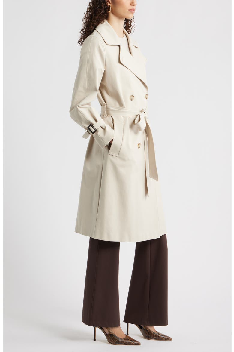 Stretch Cotton Trench Coat, Alternate, color, BEIGE OATMEAL