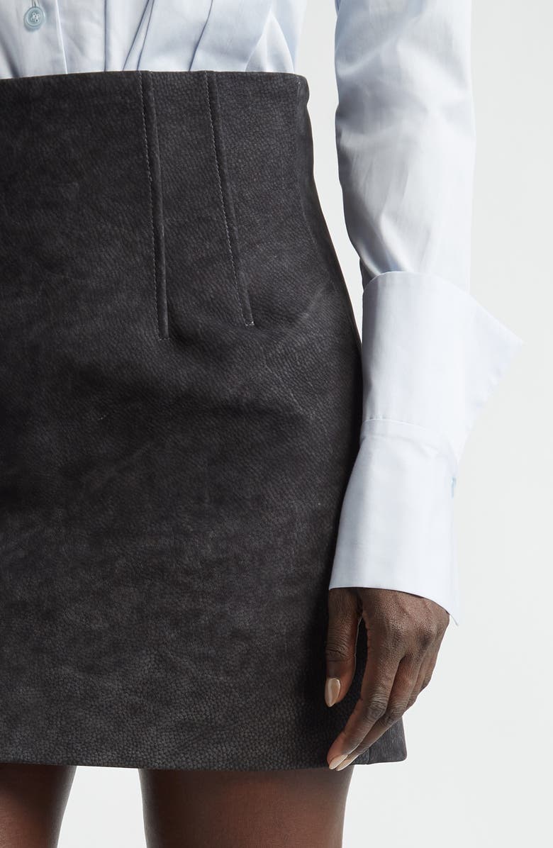 LaQuan Smith Suede Miniskirt, Alternate, color, Black