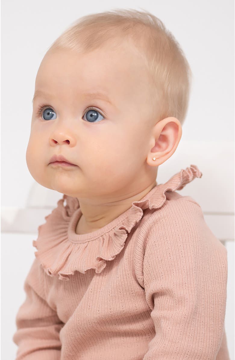 In Season Jewelry 14k 4 Prong Cubic Zirconia Solitaire Earrings, Alternate, color, Gold