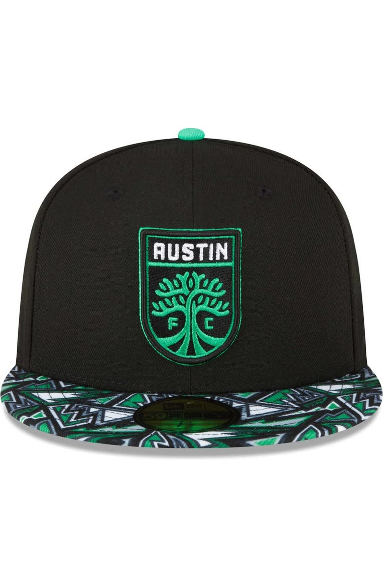 New Era Men's New Era Black Austin FC Element Tech Pack 59FIFTY Fitted Hat, Alternate, color, 