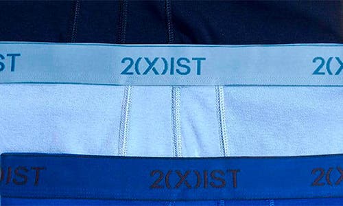 2(x)ist Men's Essential 3 Pack No Show Brief In Navy/cobalt/porcelain