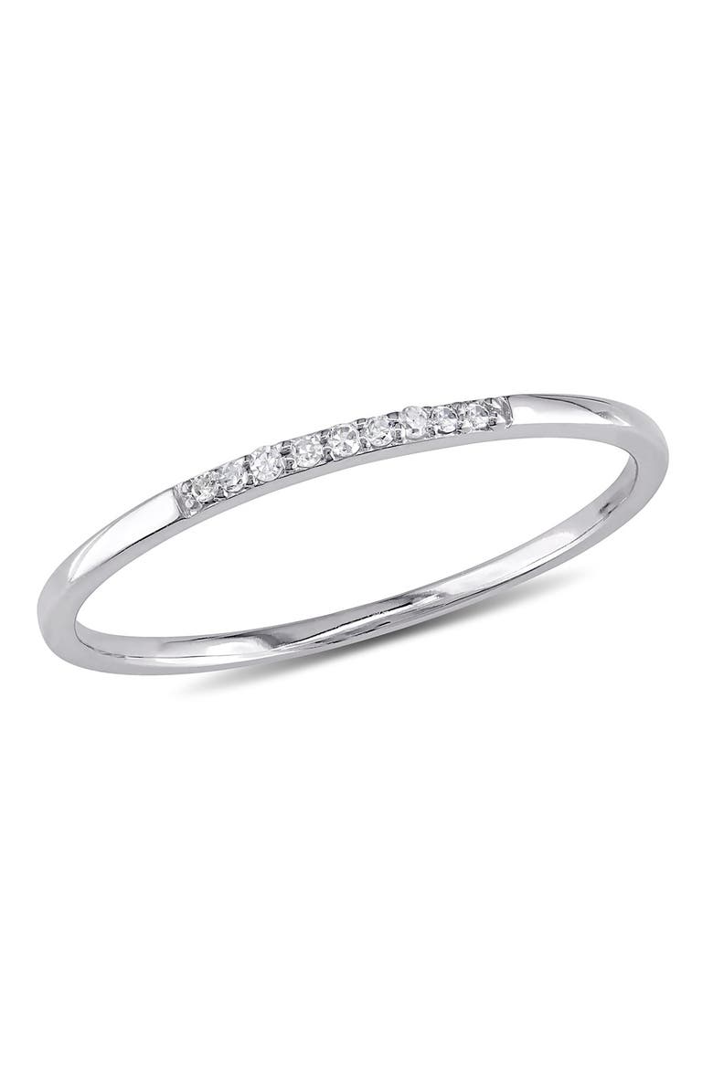 10K White Gold Slim Diamond Ring - 0.04 ctw, Main, color, SILVER