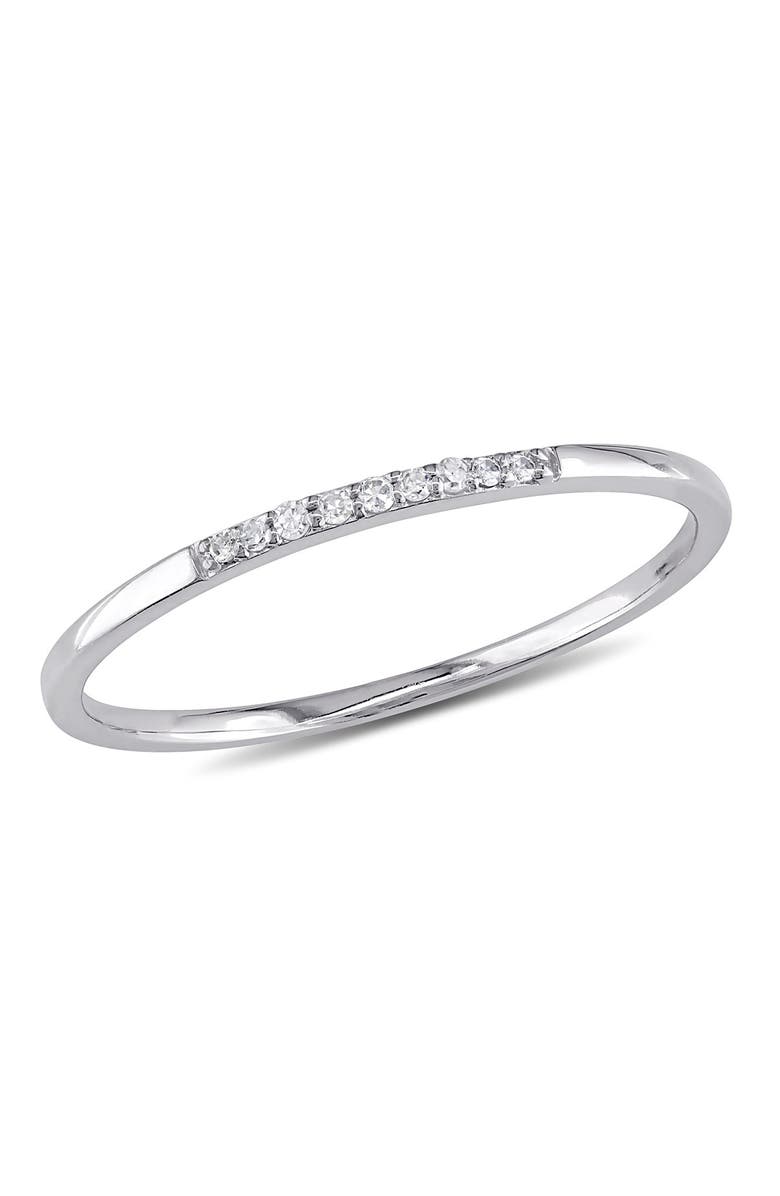 DELMAR 10K White Gold Slim Diamond Ring - 0.04 ctw, Main, color,