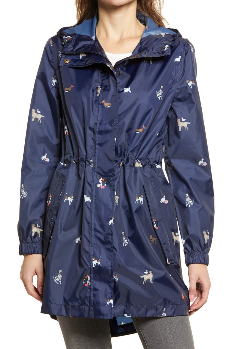 Golightly Print Raincoat, Alternate, color, NAVY DOGS