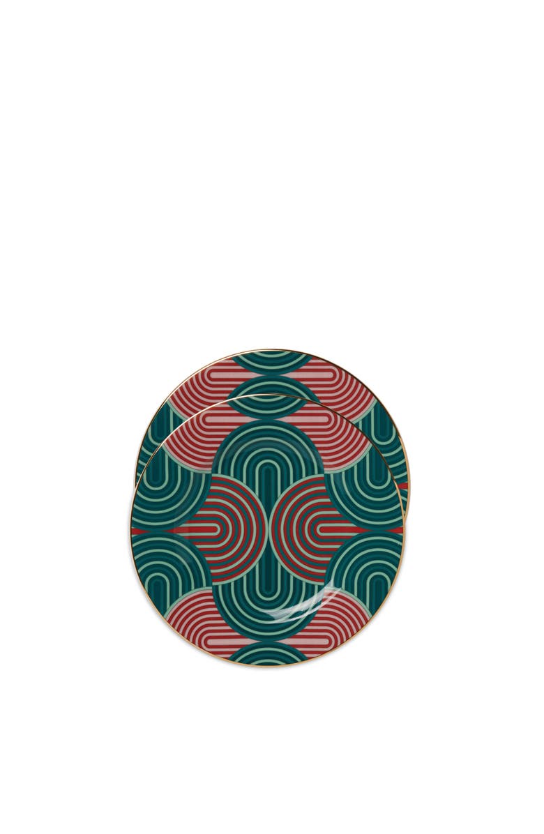 La DoubleJ Dessert Plates Set Of 2 Slinky Verde Green, Main, color, Slinky Verde Green