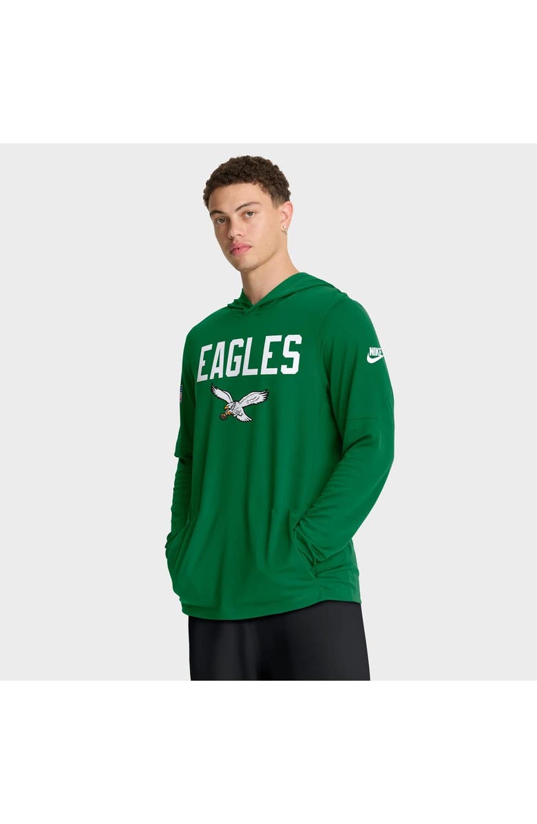 Nike Men's Nike Green Philadelphia Eagles Alt Pack Pass Accuracy Performance Long Sleeve Hoodie T-Shirt, Main, color, Green