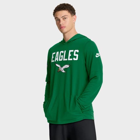 Men's Nike Green Philadelphia Eagles Alt Pack Pass Accuracy Performance Long Sleeve Hoodie T-Shirt