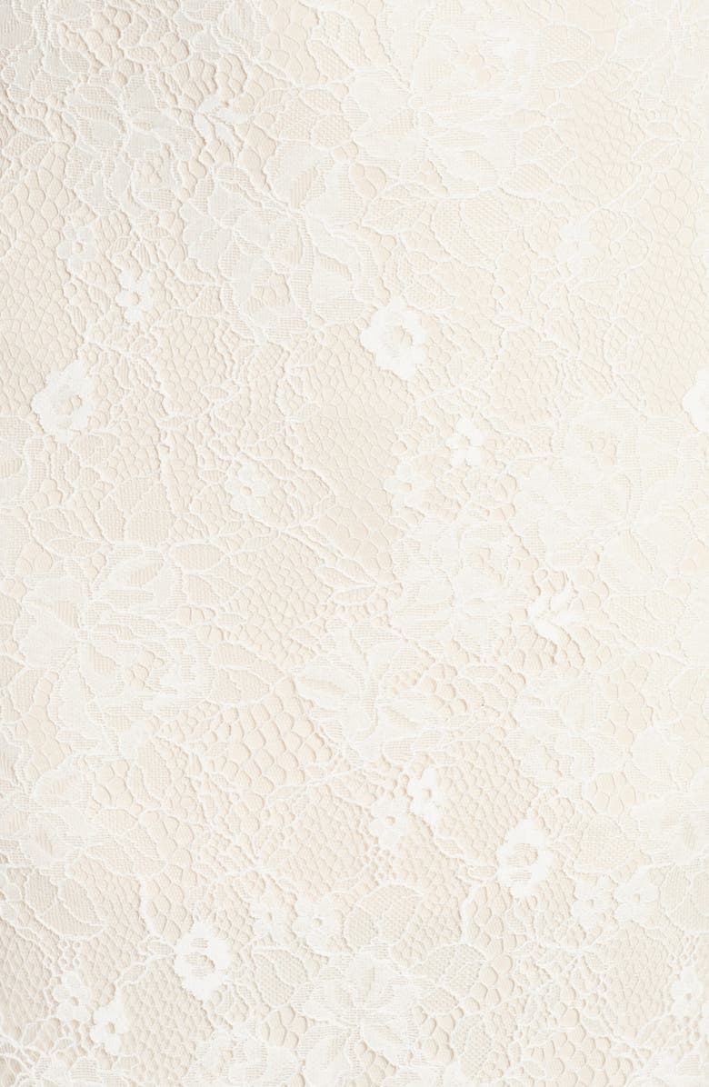 Tadashi Shoji Capelet Lace Wedding Dress, Alternate, color,