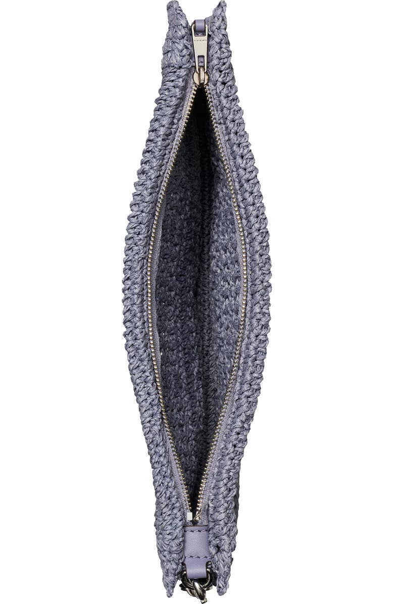 Tory Burch Ella Hand Crochet Wristlet, Alternate, color, Gray