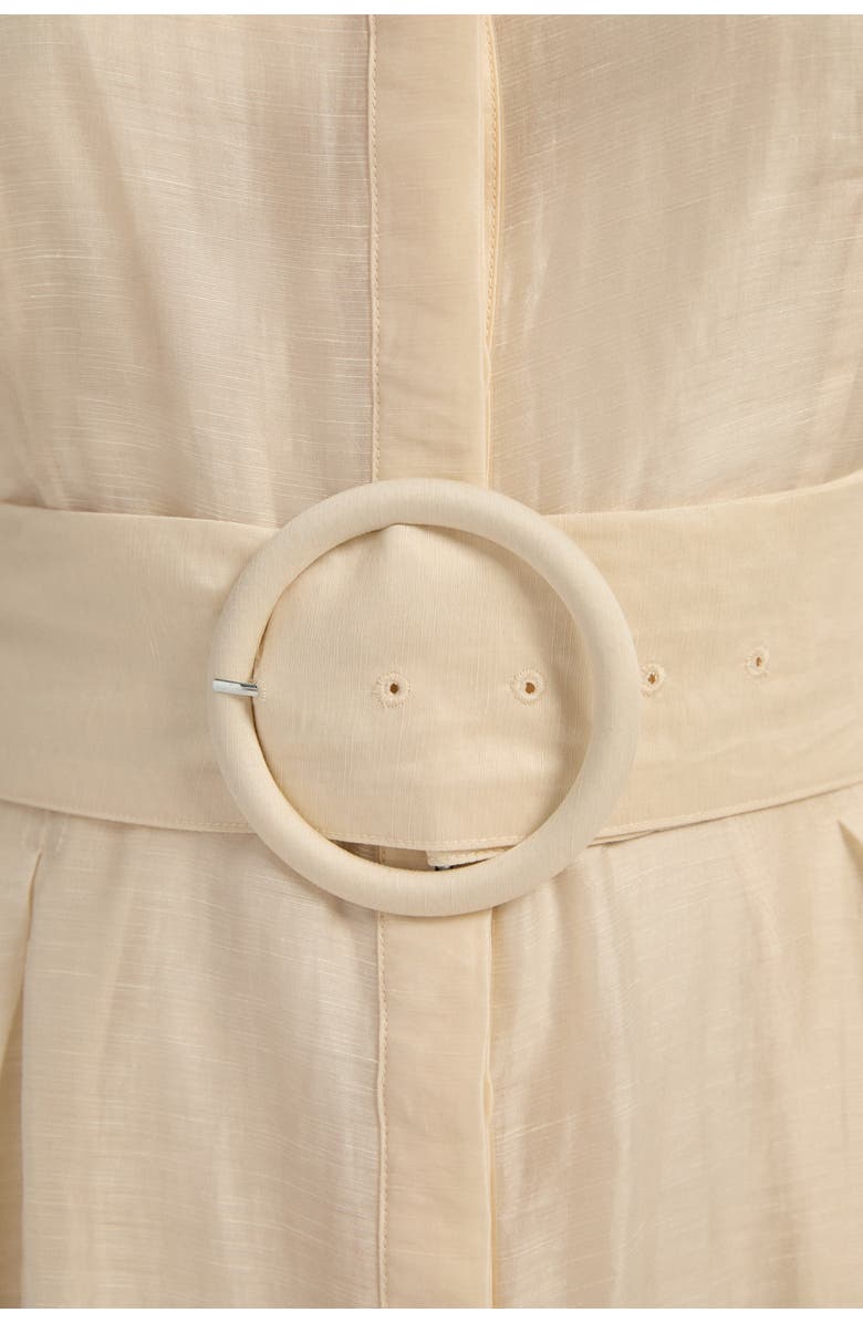 Karen Millen Organdie Tie Neck Woven Midi Dress, Alternate, color, 