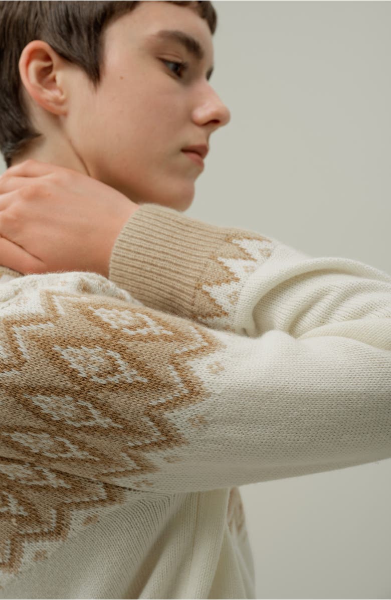 Lilysilk Wool-Cashmere Fair Isle Sweater, Alternate, color,