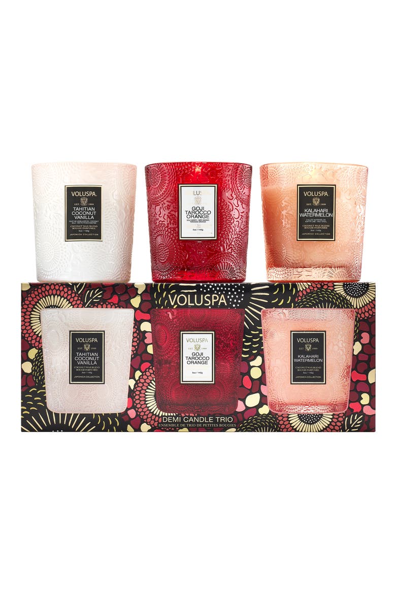 Fruits of Paradise Demi Candle Trio, Main, color, NO COLOR