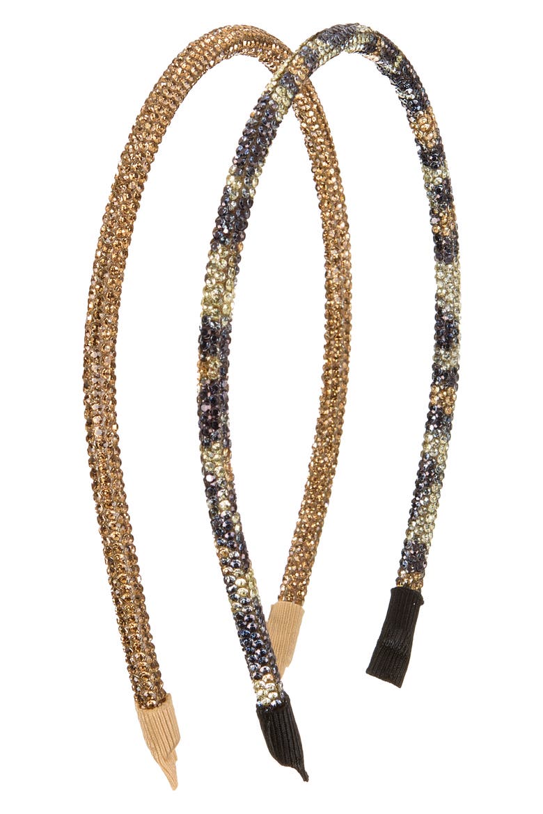 Kids' Sparkle Leopard Headband Set, Main, color, LEOPARD BROWN