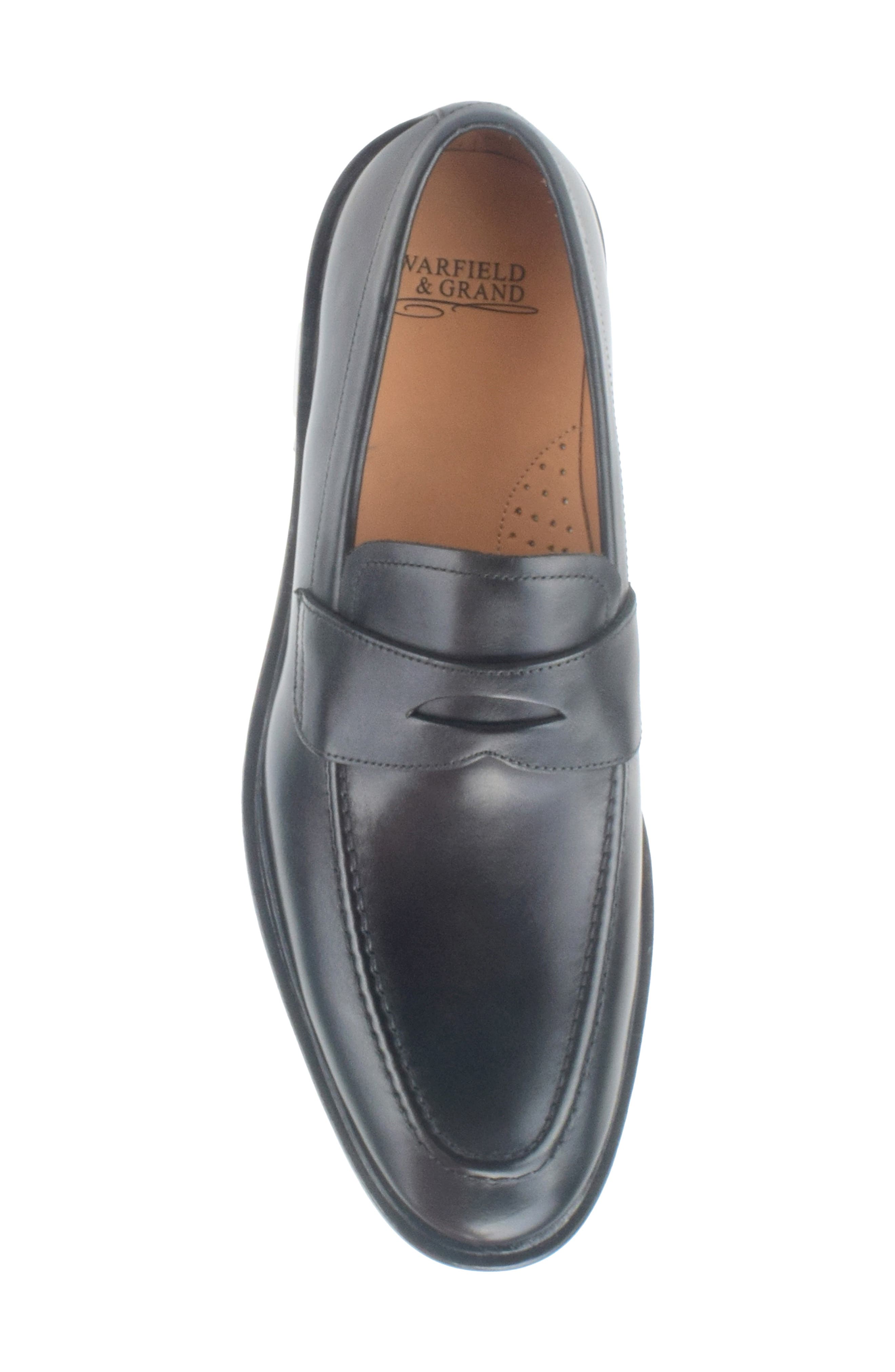 Warfield 
Grand Savoy Apron Toe Penny Loafer, Alternate, color, Black