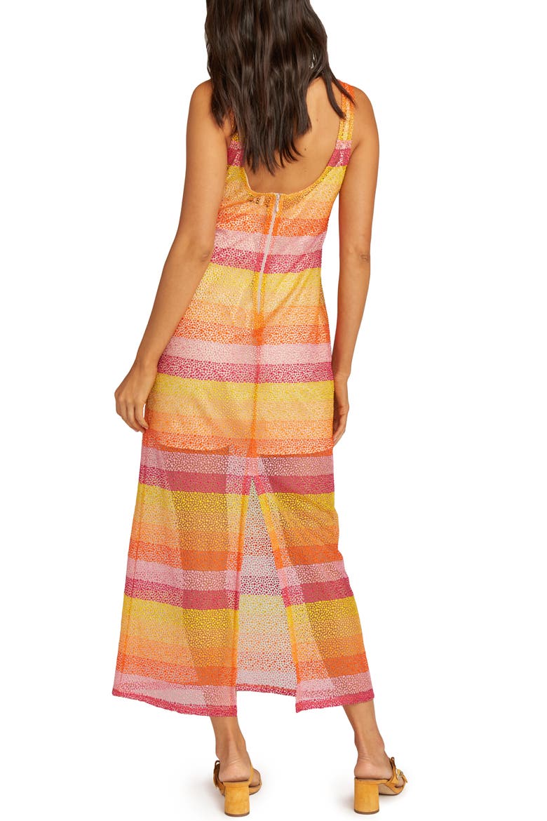 Harlowe Velvet Burnout Stripe Maxi Dress, Alternate, color, FIESTA SUNSET STRIPE