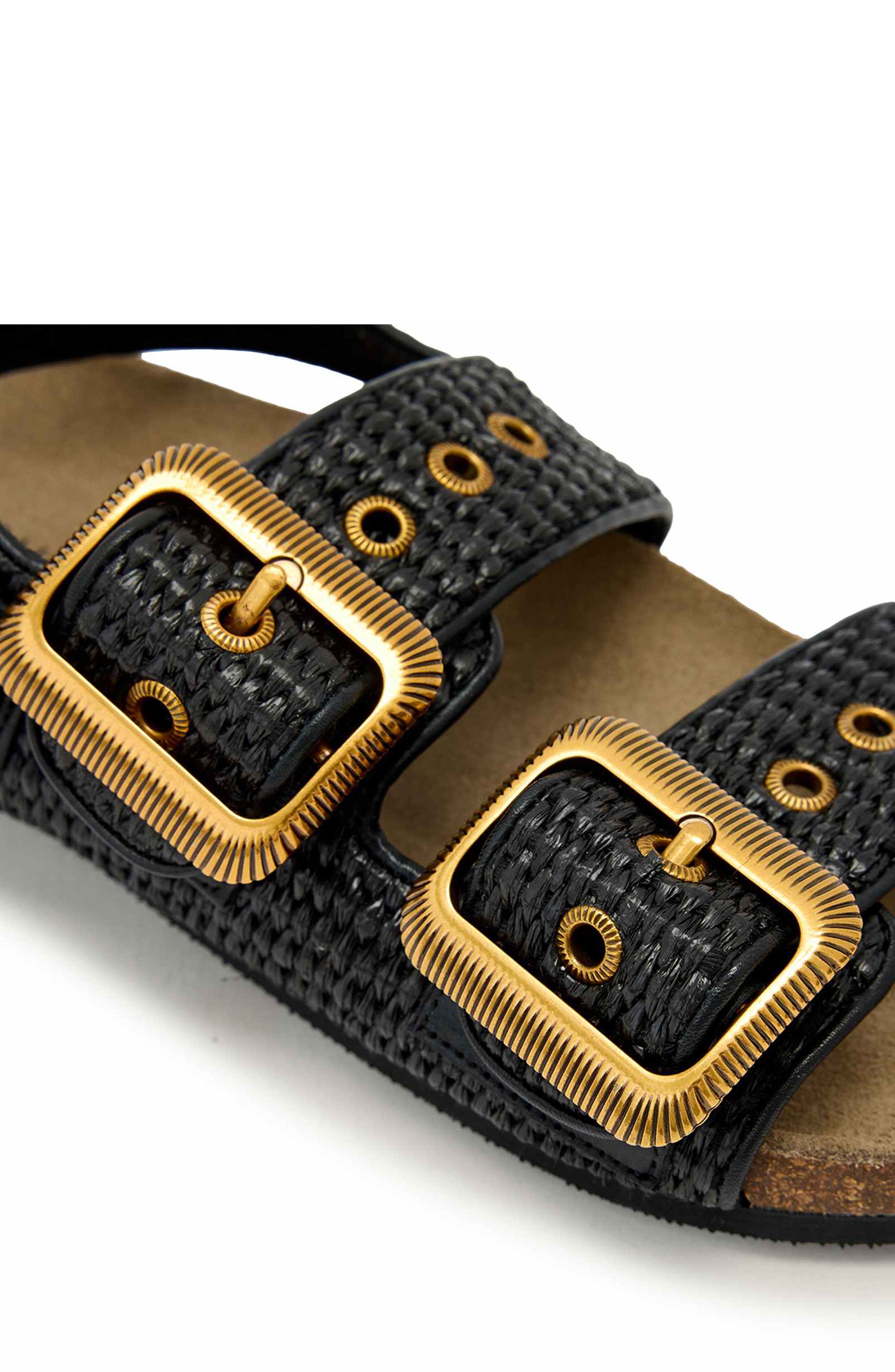 AllSaints Staffa Woven Slingback Sandal, Alternate, color, Black/ Black