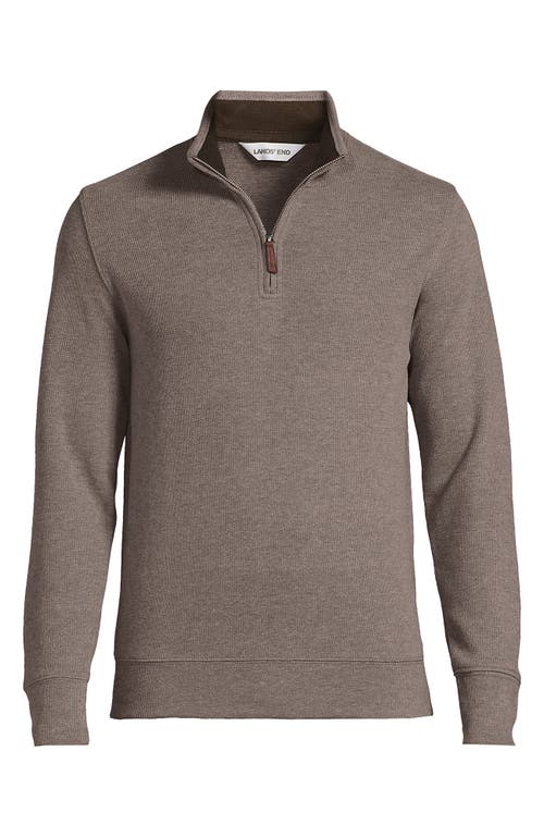 Lands' End Bedford Rib Quarter Zip Sweater In Brown