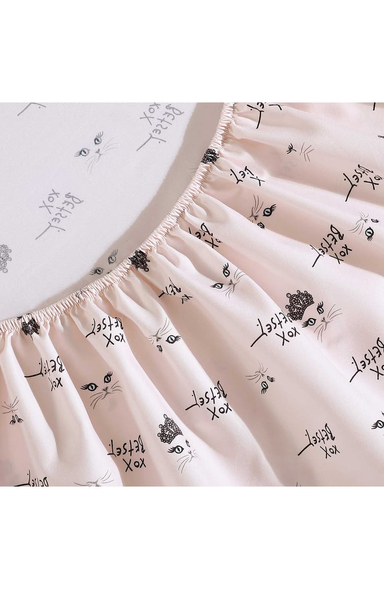 Betsey Johnson XOX Bling Kitty Microfiber Sheet Set, Alternate, color, 