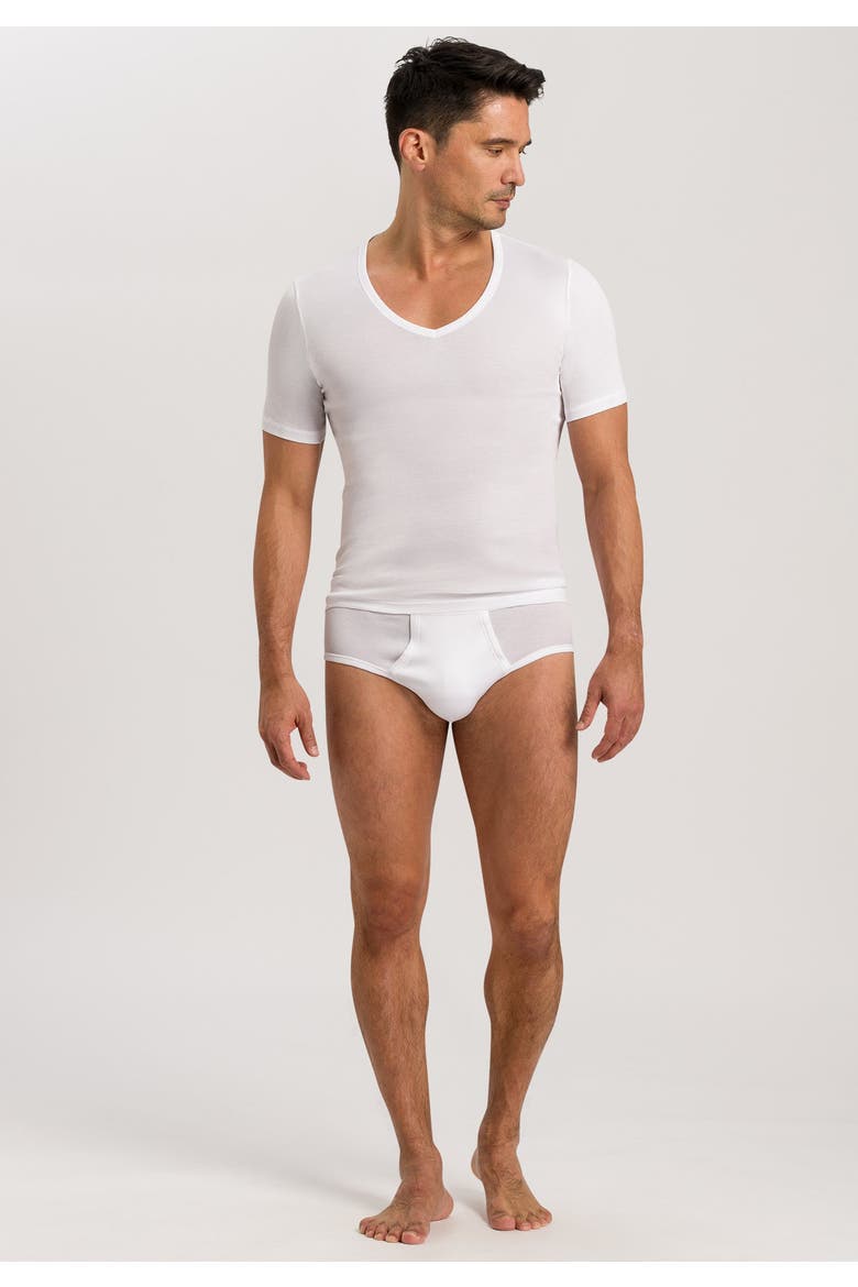 Cotton Pure Fitted Cotton V-Neck T-Shirt, Alternate, color, White