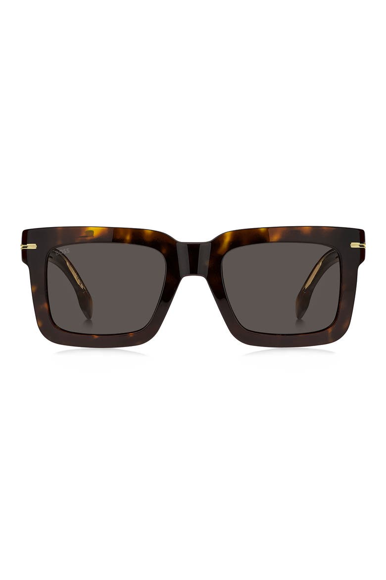 51mm Square Sunglasses, Main, color, BROWN