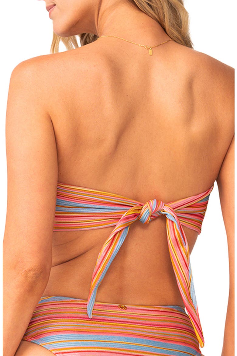 Metallic Stripe Strapless Bikini Top, Alternate, color, BALBOA