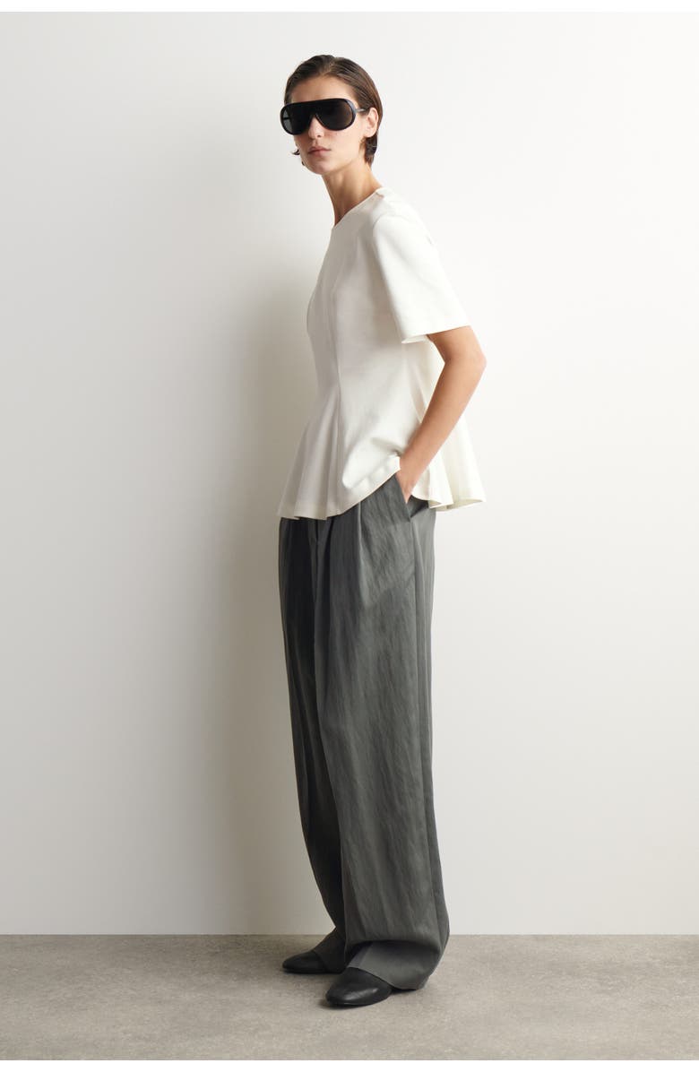 COS Waisted Cotton T-shirt, Alternate, color, White