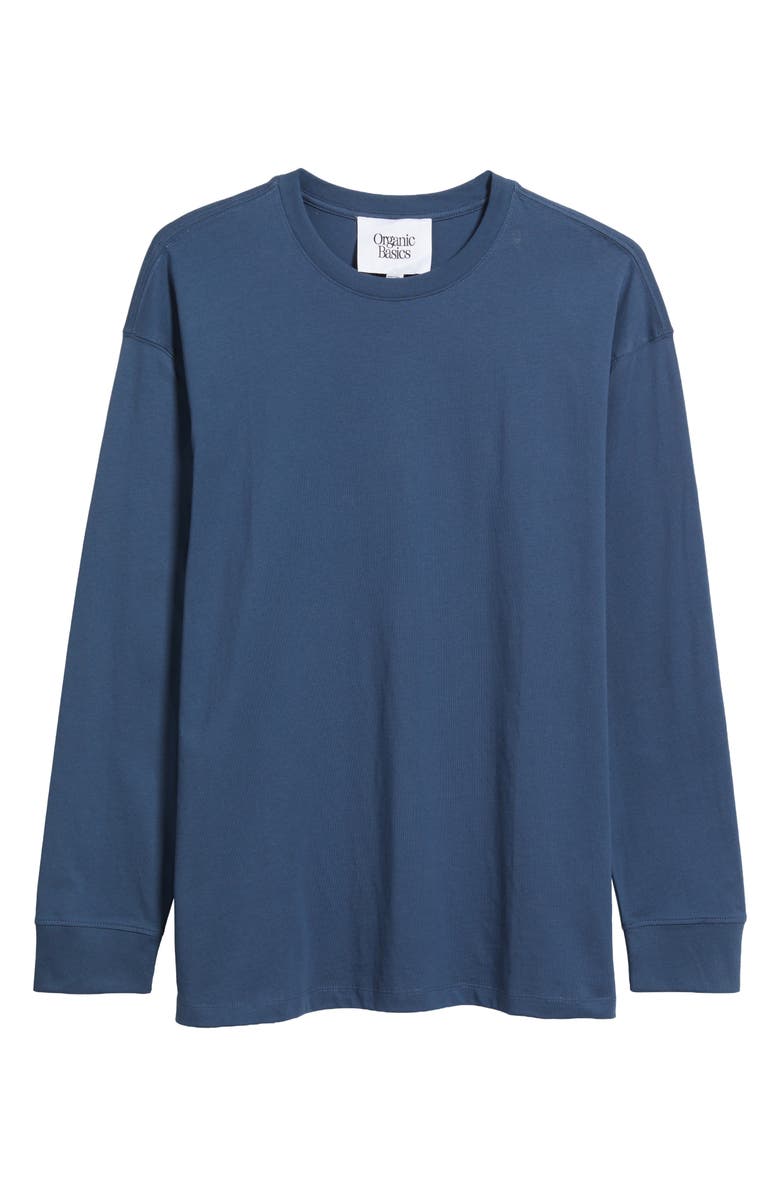 Organic Basics True Heavy Skater Long Sleeve Organic Cotton T-Shirt, Main, color, Midnight Blue