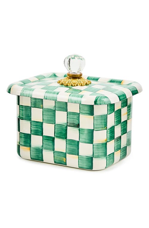Mackenzie-childs Mackenzie Childs Emerald Check Enameled Steel Recipe Box In Green