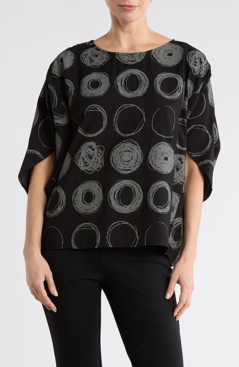 PATRIZIA LUCA Scribble Dot Top, Main, color, Black