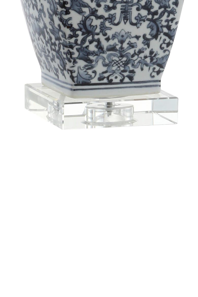 May 28" Ceramic/Crystal LED Table Lamp, Blue/White, Alternate, color, Blue/White