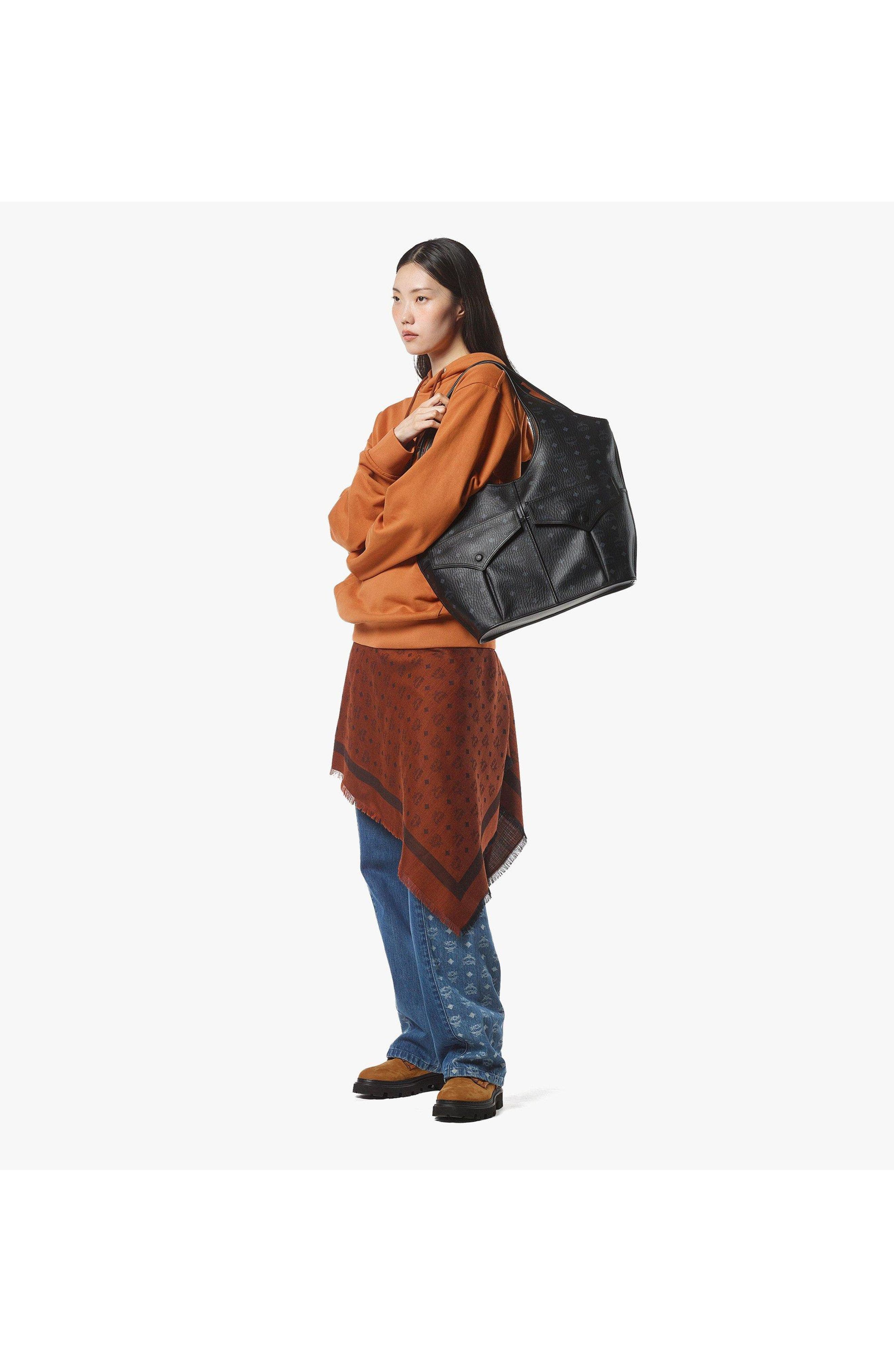 X-Large Leni Shopper in Visetos, Alternate, color, Black