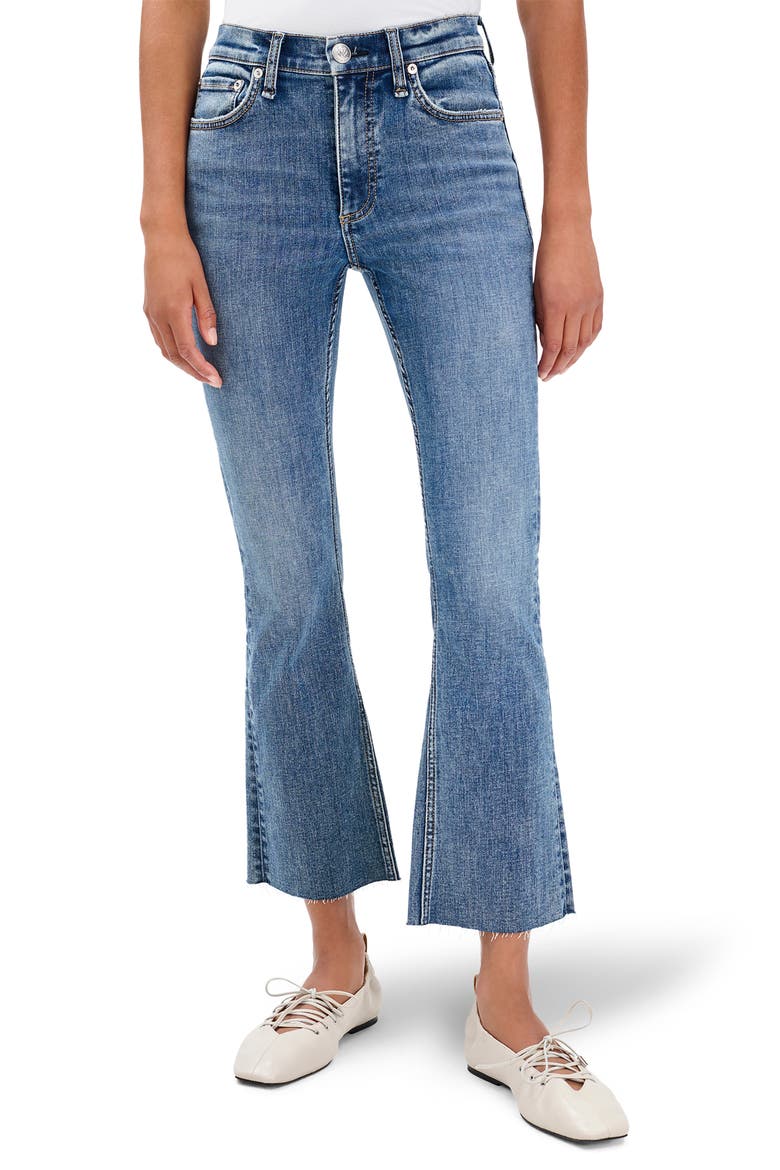 Flexi Peyton Raw Hem Mid Rise Ankle Bootcut Jeans, Main, color, WOODSTOCK
