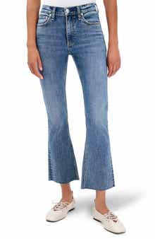 Flexi Peyton Raw Hem Mid Rise Ankle Bootcut Jeans
