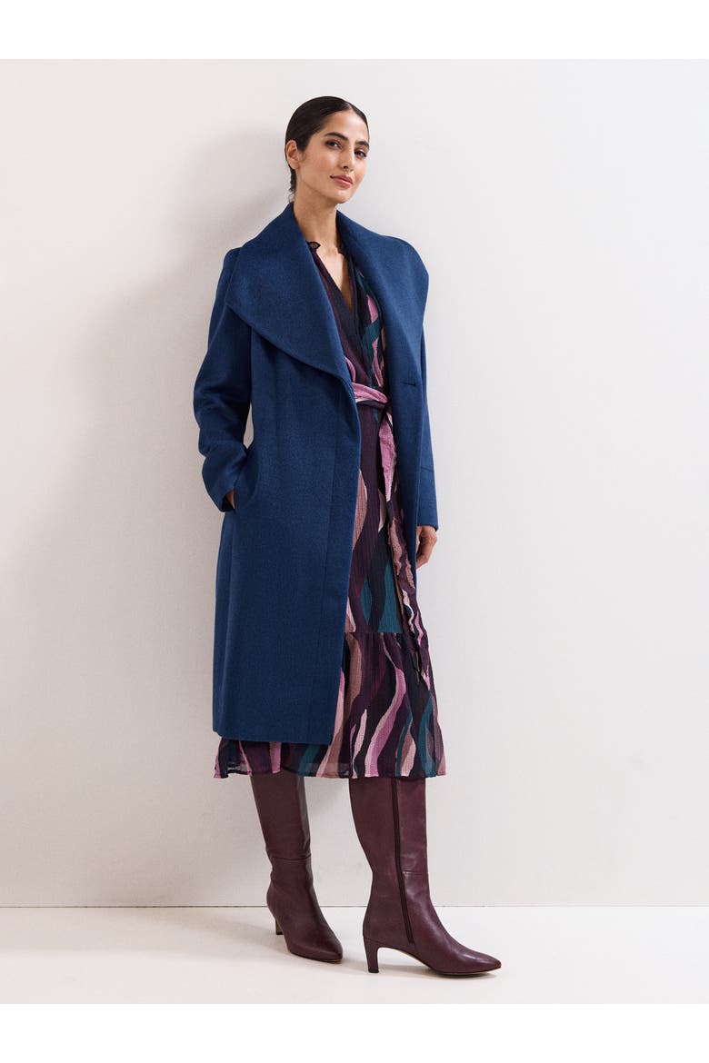 Nicci Belted Coat, Alternate, color, Blue