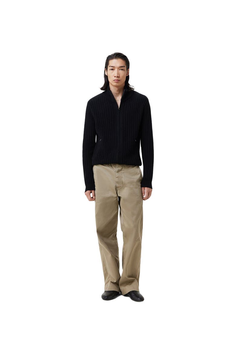 Full-Zipper Cashmere Cardigan, Main, color, black