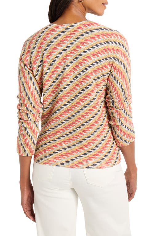 Nic + Zoe Rope Twist Sweater In Red Multi