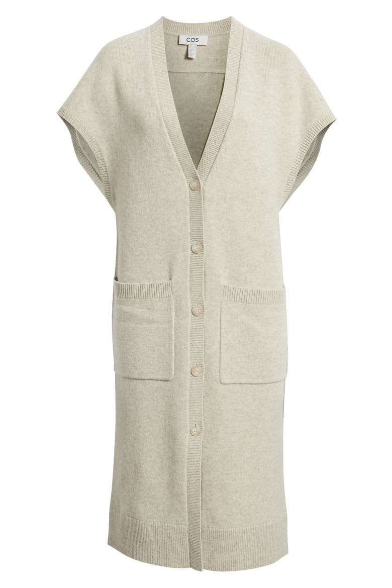 Alter Longline Wool Cardigan, Alternate, color, BEIGE DUSTY LIGHT