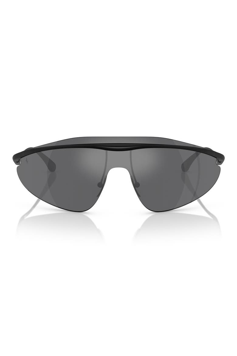 140mm Mirrored Irregular Sunglasses, Main, color, MATTE BLACK / MIRROR SILVER