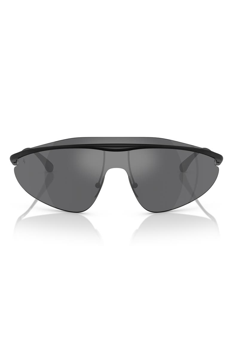 Scuderia Ferrari 140mm Mirrored Irregular Sunglasses, Main, color, Matte Black / Mirror Silver
