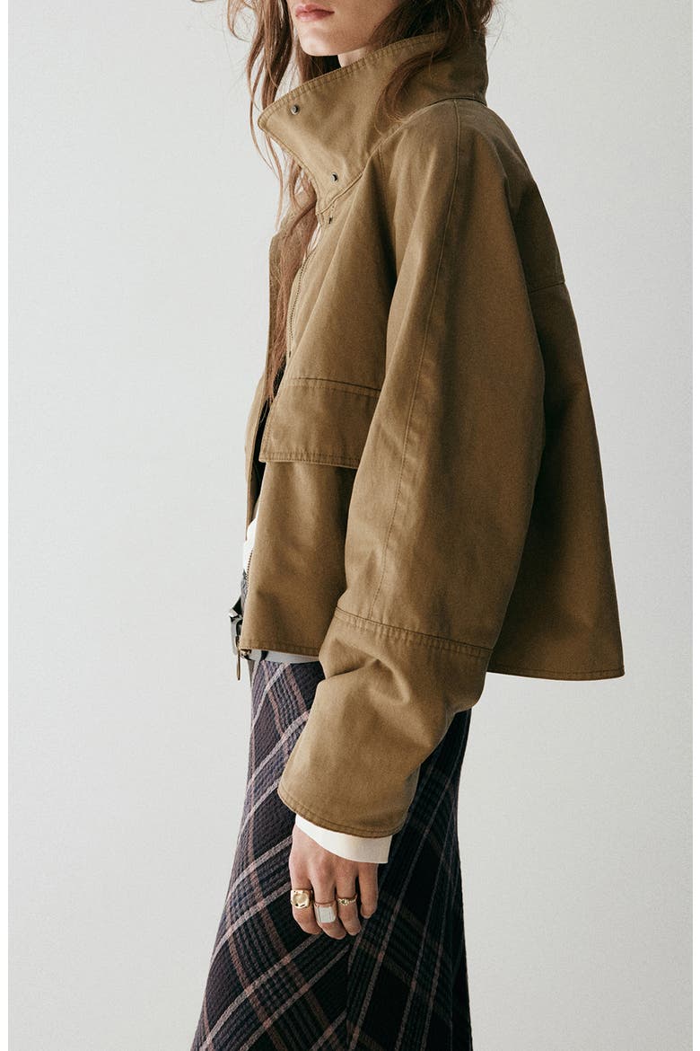 Funnel Neck Jacket, Alternate, color, BEIGE