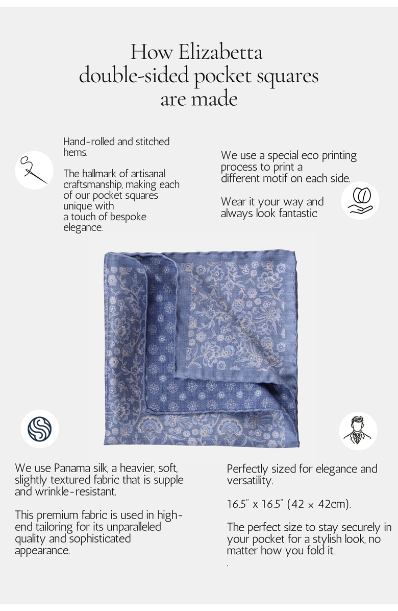 Elizabetta Pascal - Double Sided Silk Pocket Square for Men, Alternate, color, Grey And Bronze